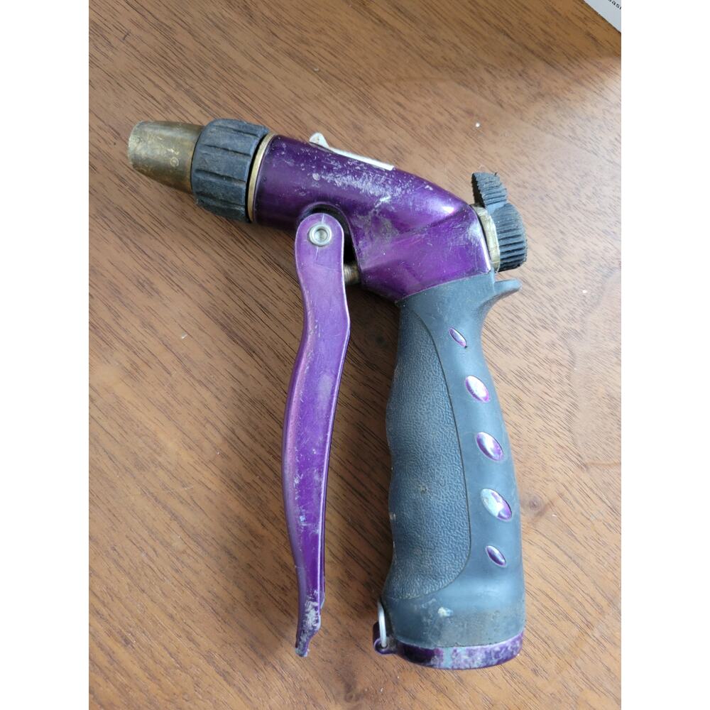 Metal Purple Garden Hose Nozzle Multi-Pattern, Adjustable Sprayer Water Gun